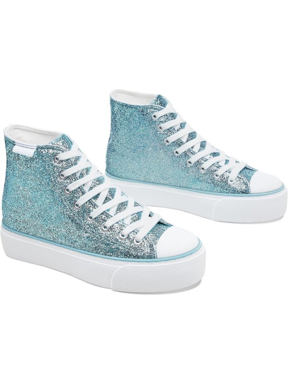 Sparkly Glitter Platform Sneakers for Women | Cute & Comfortable High-Top Bling
